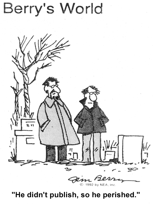 Caricature: He didn't publish, so he perished