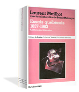 Essais québécois 1837-1983, 1984, couverture